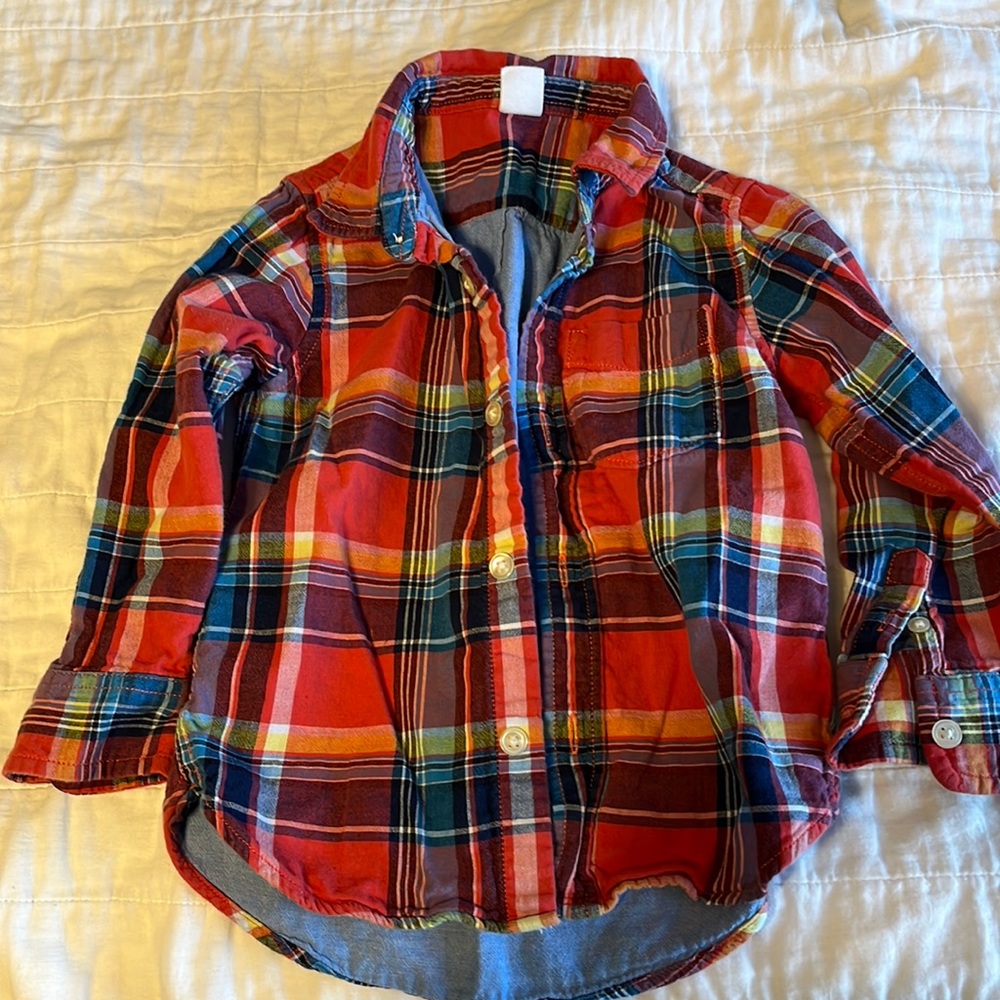 Baby Gap Boys 3t plaid button down shirt